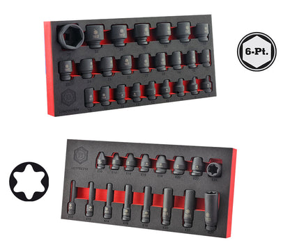 Britool Hallmark 1/2" Drive Impact Socket Set Sizes 8-36mm + E-Torx Set E10-E24