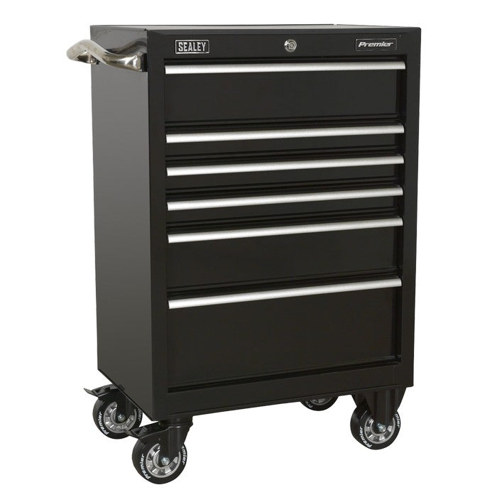 Sealey Premier™ Heavy-Duty Rollcab 6 Drawer 675mm - Black
