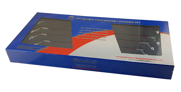 5 Piece Extra Long Flexi Ratchet Spanner / Wrench Set Britool Hallmark