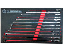 Britool Hallmark 12pc Extra-Long Flat Flexi Ring Ratchet Spanner Set 8-19mm
