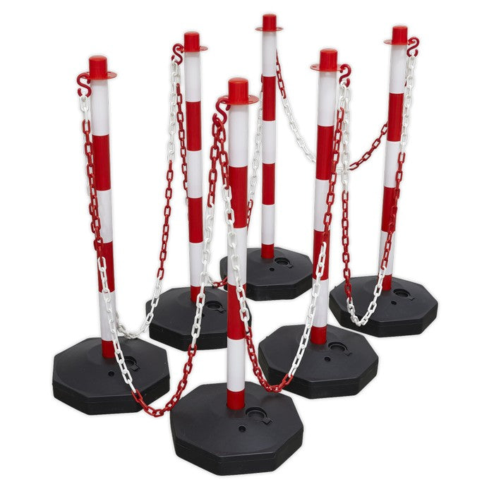 Red/White Post & Chain Kit 25m
