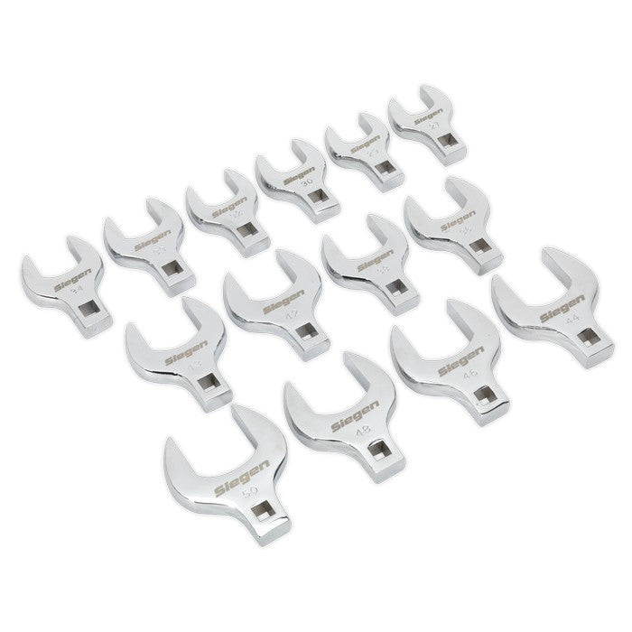 Sealey Siegen Crow's Foot Open End Spanner Set 1/2"Sq Drive 14pc