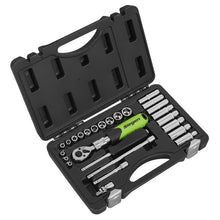 Siegen Extendable Ratchet Socket Set 1/4"Sq Drive 26pc
