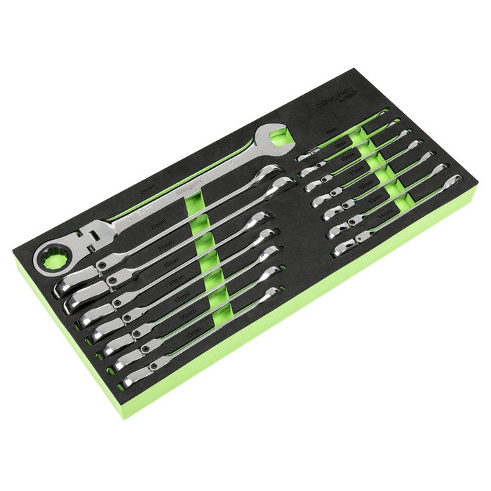 Flexi-Head Combination Ratchet Spanner Set 15pc