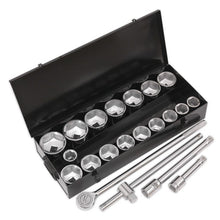 Socket Set 21pc 1"Sq Drive 6pt WallDrive Metric