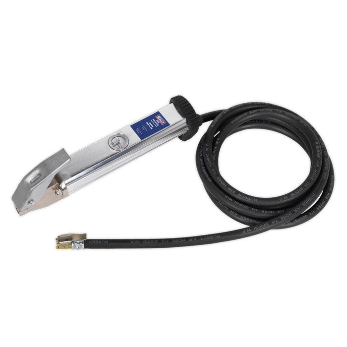 Tyre Inflator with 2.7m Hose & Clip-On Connector