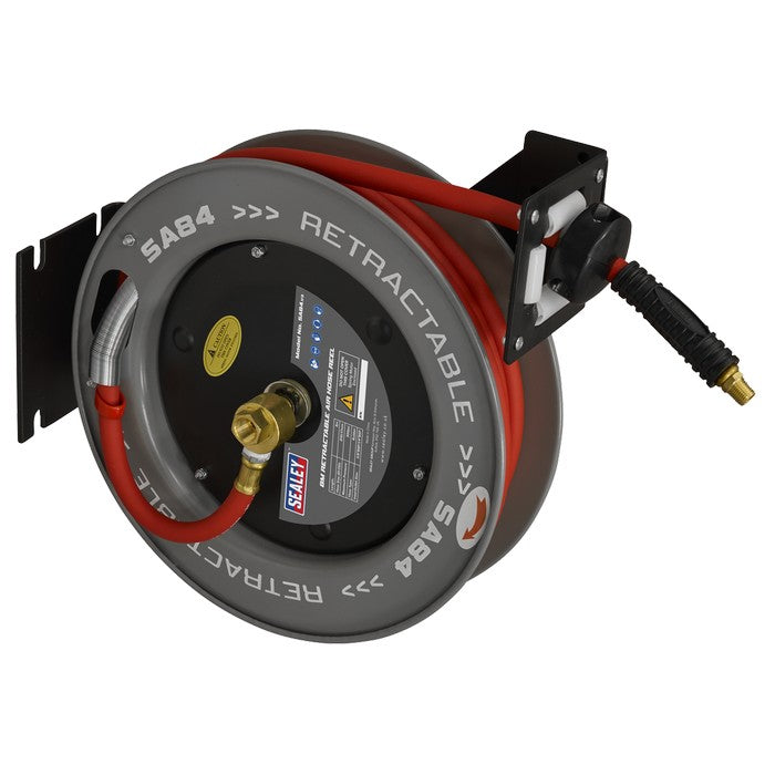 Retractable Air Hose Steel Reel 8m Ø10mm ID Rubber Hose
