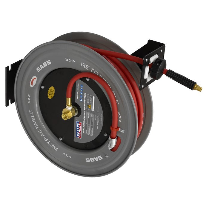 Retractable Air Hose Steel Reel 20m Ø10mm ID Rubber Hose