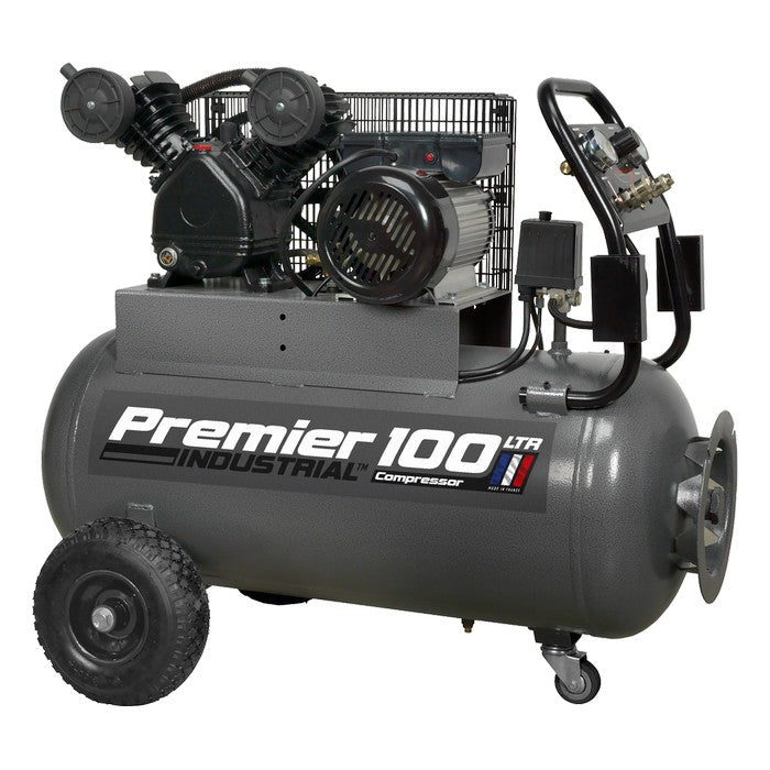Air Compressor 100L Belt Drive 3hp with Front Control Panel