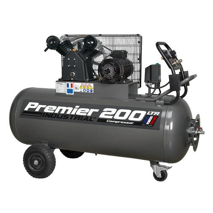 Premier 200L Belt Drive Air Compressor with Front Control Panel