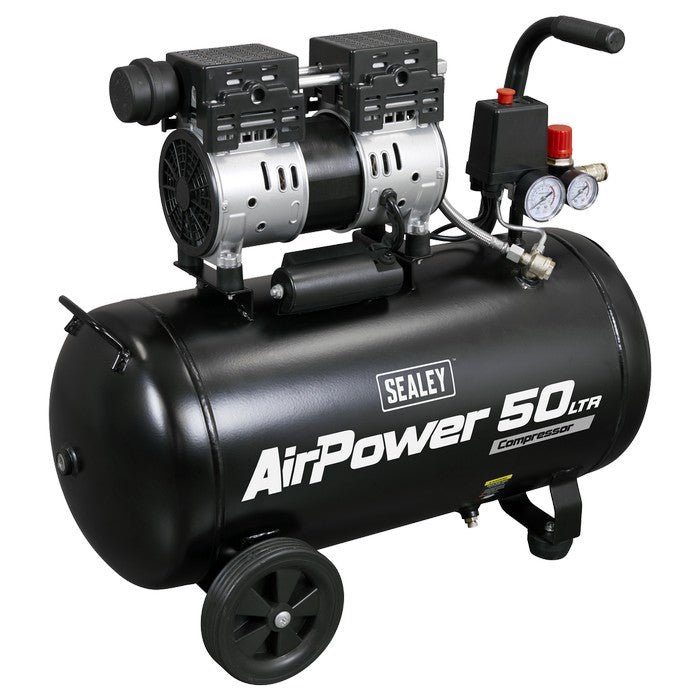 Sealey 50L Low Noise Oil Free Direct Drive Air Compressor 1hp