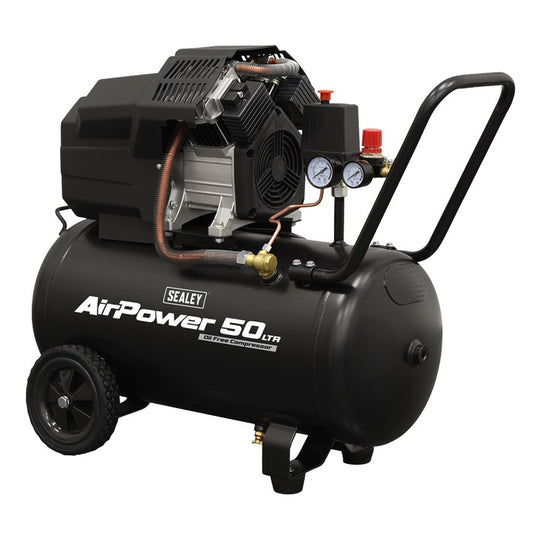 50L Oil Free V-Twin Direct Drive Air Compressor 3hp