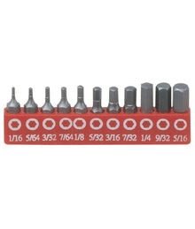 11PC AF Allen / Hex Screwdriver Bit Set From Genius Tools - SB-311SH