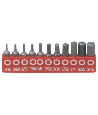 11PC AF Allen / Hex Screwdriver Bit Set From Genius Tools - SB-311SH