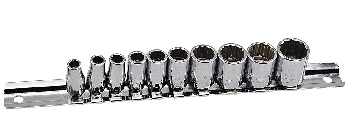 1/4"SD 10Pc Britool England Bi-Hexagon (12 Point) Socket Set 5-14mm SBMSET11