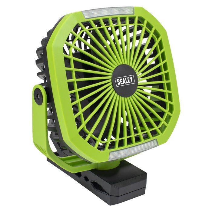 8" Portable Clip Fan with Worklight 4-Speed