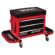 Mechanic's Utility Seat & Toolbox - Red