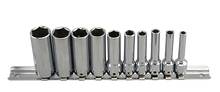 Britool England 10pc 1/4" Deep Socket Set (6 Point) 4-14mm