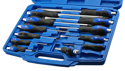 Phillips & Slotted Hammer Cap Screwdriver Set  + Pick-Up Tool Britool Hallmark