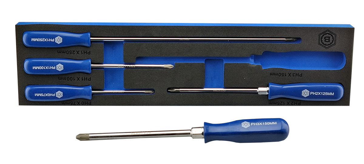5pc Phillips Screwdriver Set Module From Britool Hallmark - SDSETPH5
