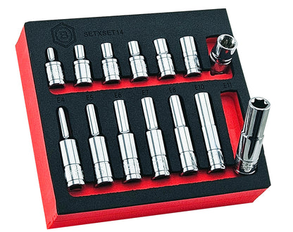 Britool Hallmark 14pc 1/4" E-Torx / Star Socket Set E4-E11