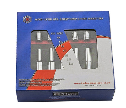 Britool Hallmark 14pc 1/4" E-Torx / Star Socket Set E4-E11