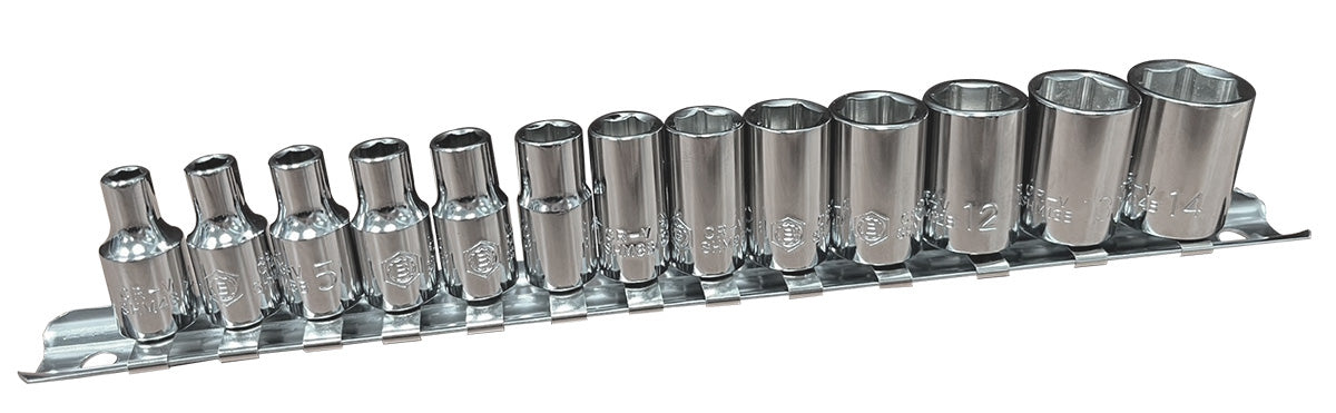 1/4"SD Pear Head Fine Tool Ratchet + 13Pc Socket Set from Britool Hallmark