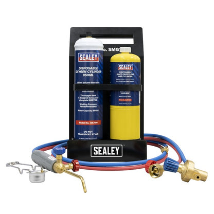 MAPP Gas & Oxygen Brazing Kit with 400g MAPP Cylinder & 950ml Oxygen Cylinder