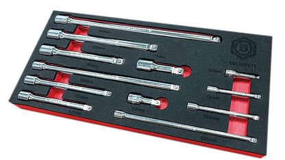 Britool Hallmark 12Pc Wobble Extension Bar Set 1/4", 3/8" & 1/2"SD - SMLWES12