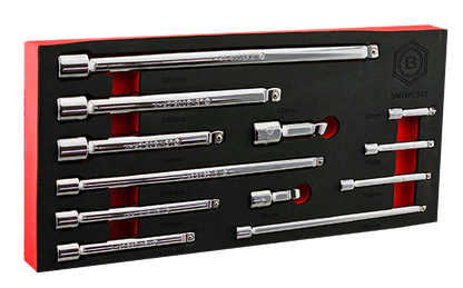 Britool Hallmark 12Pc Wobble Extension Bar Set 1/4", 3/8" & 1/2"SD - SMLWES12