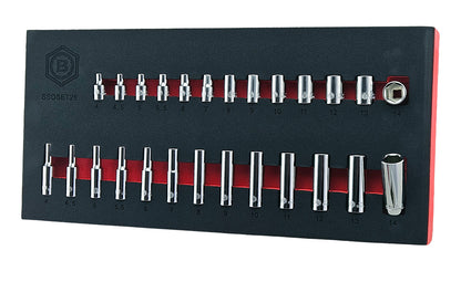 Britool 3/8" & 1/4" Drive Socket Sets With Standard & Deep Sockets