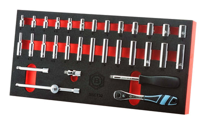Britool Hallmark 1/4" Drive Socket & Accessory Set