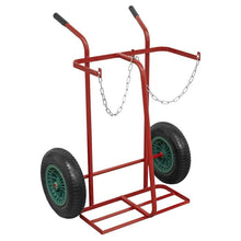 Double Gas Cylinder Trolley with Pneumatic Tyres