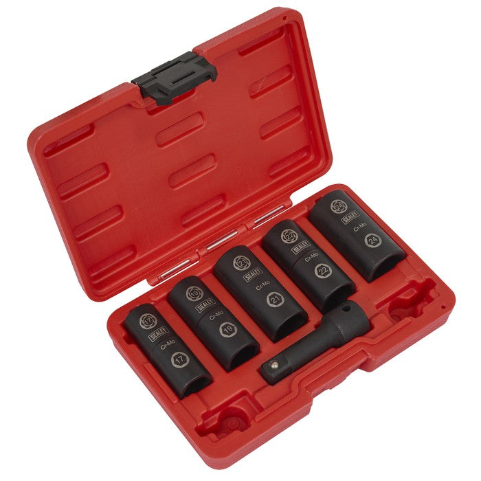 Impact Wheel Nut/Removal Flip Socket Set 1/2"Sq Drive 6pc