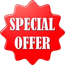 Red star-shaped badge with 'SPECIAL OFFER' text on a white background
