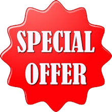Red star-shaped badge with 'SPECIAL OFFER' text on a white background