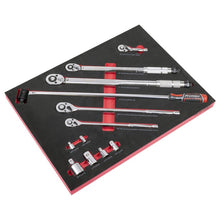 Ratchet, Wrench, Breaker Bar, Socket Adaptor Set & Tool Tray