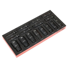Deep Impact Socket Set with Tool Tray 1/2"Sq Drive 16pc