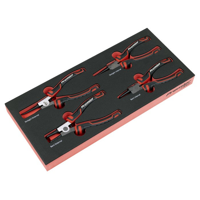 Sealey Premier Circlip Pliers Set with Tool Tray 4pc