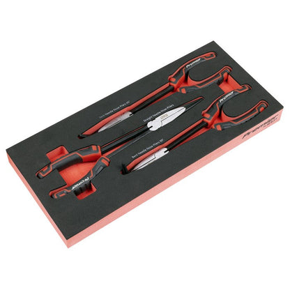 Long Needle Nose Pliers Set with Tool Tray 3pc