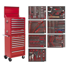 Tool Chest Combination 14 Drawer - Red with 446pc Tool Kit