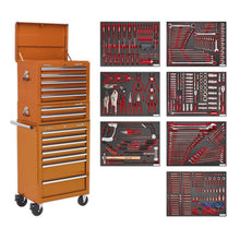 Tool Chest Combination 14 Drawer-Orange with 446pc Tool Kit