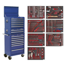 Tool Chest Combination 14 Drawer - Blue with 446pc Tool Kit