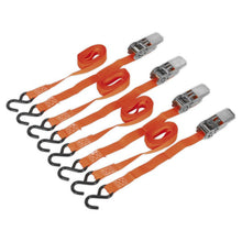 Ratchet Straps 25mm x 4m Polyester Web 500kg - 2 Pairs