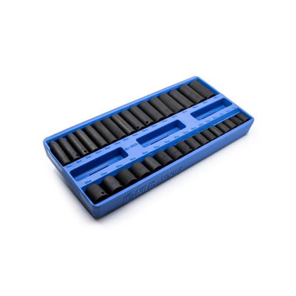 Genius Tools 32 Piece Standard & Deep 3/8"SD Impact Socket Set 7-22mm - TF-332M