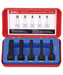 Genius Tools TM-305 5 Piece 3/8"SD Impact Spline Driver Set