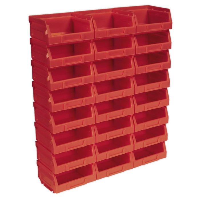 Plastic Storage Bin 105 x 85 x 55mm - Red Pack of 24