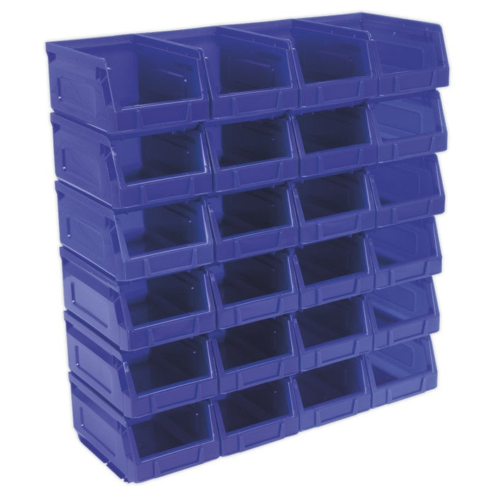 Plastic Storage Bin 105 x 165 x 85mm - Blue Pack of 24