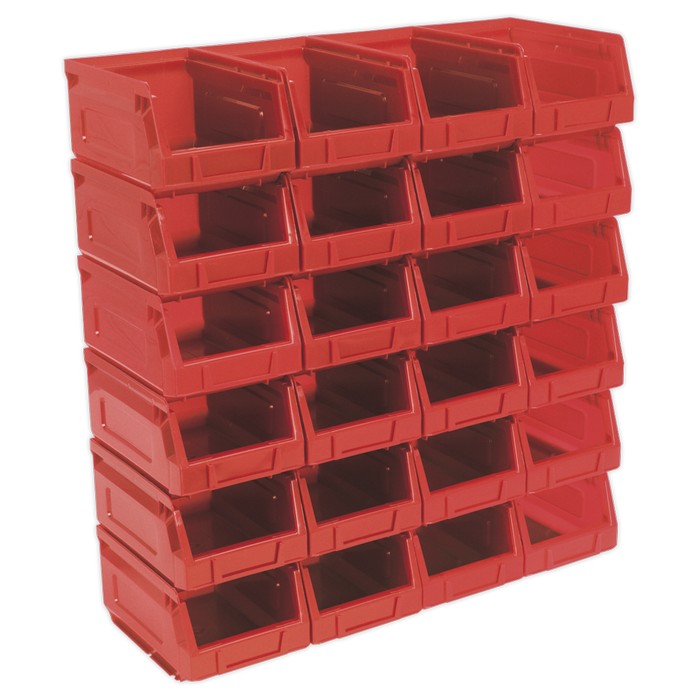 Plastic Storage Bin 105 x 165 x 85mm - Red Pack of 24