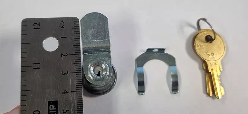 Toolbox replacement lock and key set with 41mm short arm latch two keys and retaining clip for compatible tool chests and top boxes